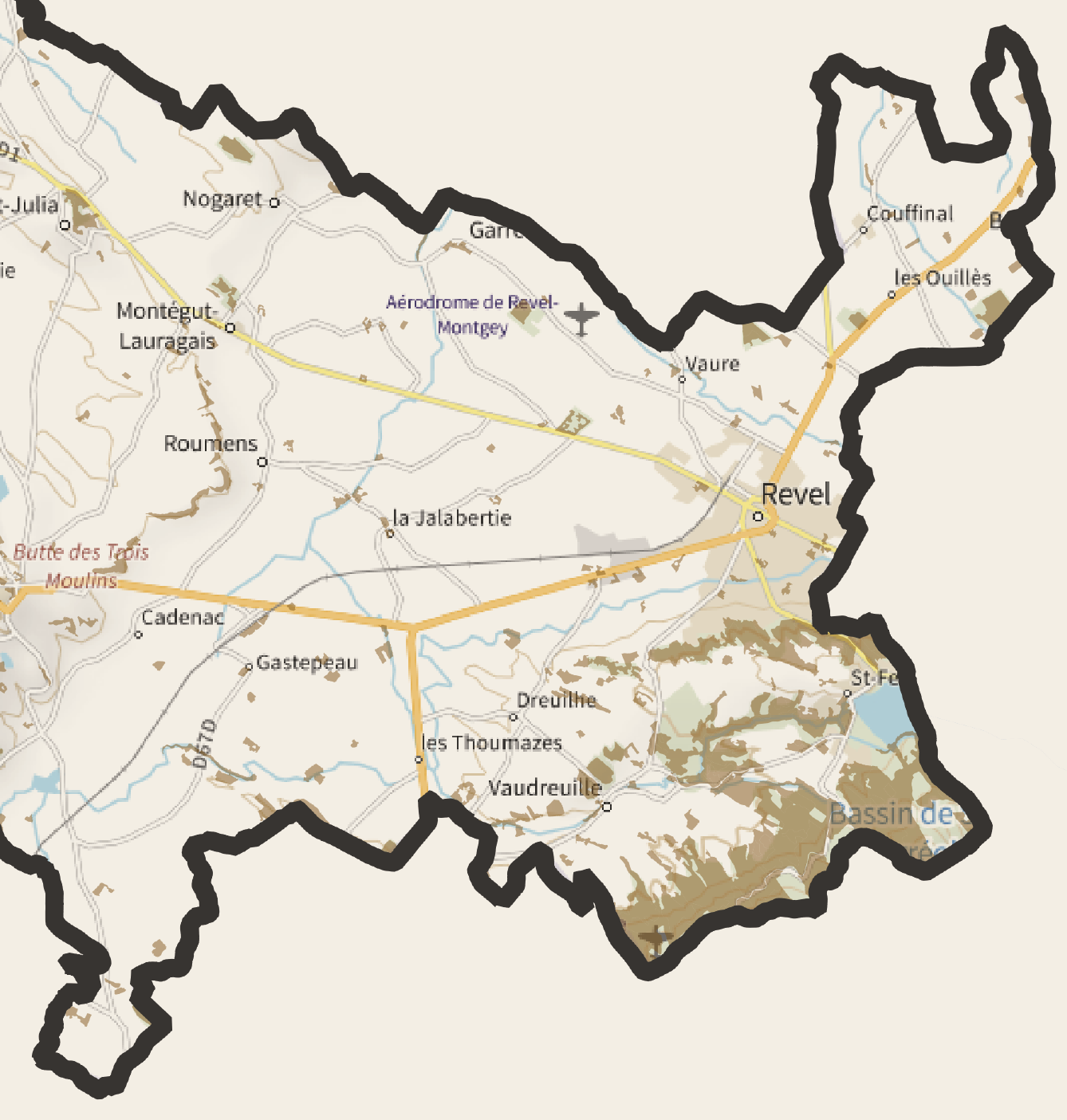31-Haute Garonne Cartes des coins à Cèpes