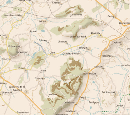 57-Moselle Carte des coins à Cèpes