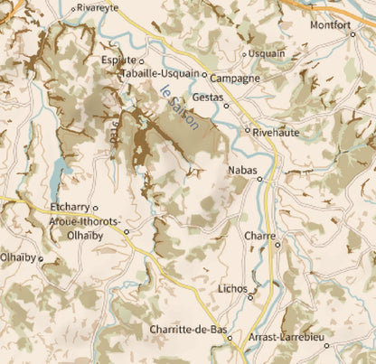 64-Pyrénées Atlantiques Carte des coins à Cèpes