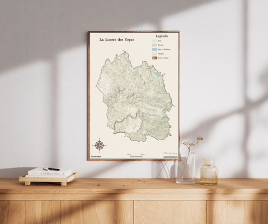 48-Lozère Carte des coins à Cèpes
