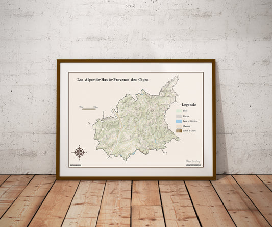 04-Alpes de Haute Provence Carte des coins à Cèpes