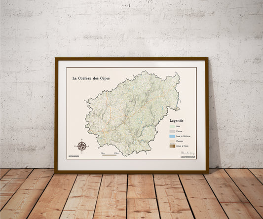 19-Corrèze Carte des coins à Cèpes
