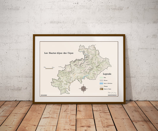 05-Hautes Alpes Carte des coins à Cèpes
