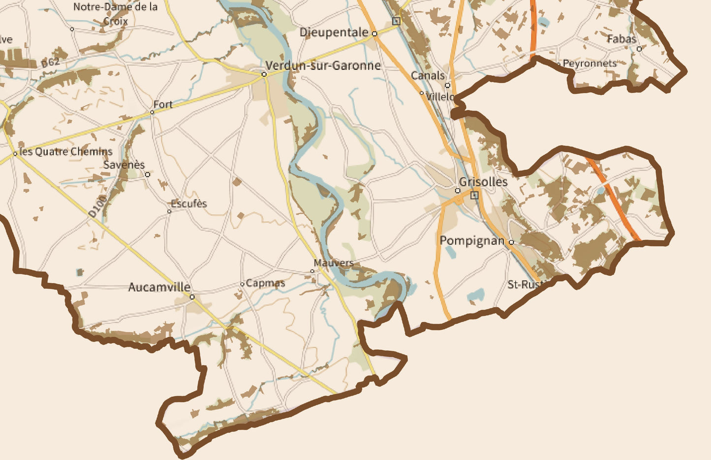 82-Tarn et Garonne Cartes des coins à Cèpes
