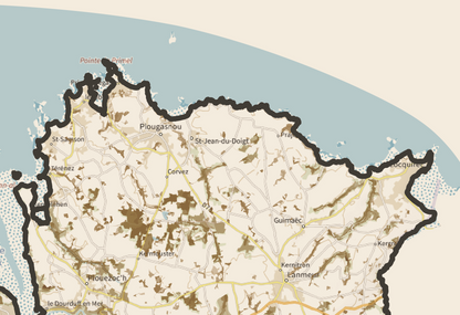 29-Finistère Carte des coins à Cèpes