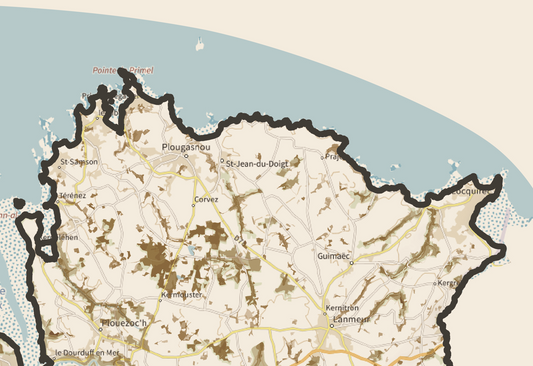 29-Finistère Carte des coins à Cèpes