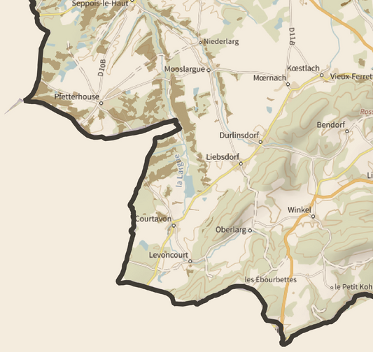 68-Haut Rhin Carte des coins à Cèpes