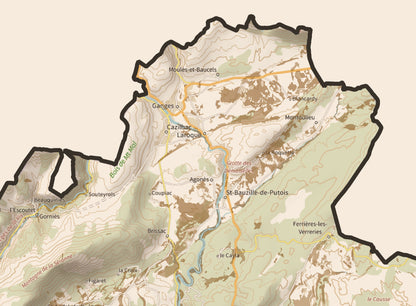 34-Hérault Carte des coins à Cèpes
