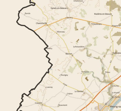 45-Loiret Carte des coins à Cèpes