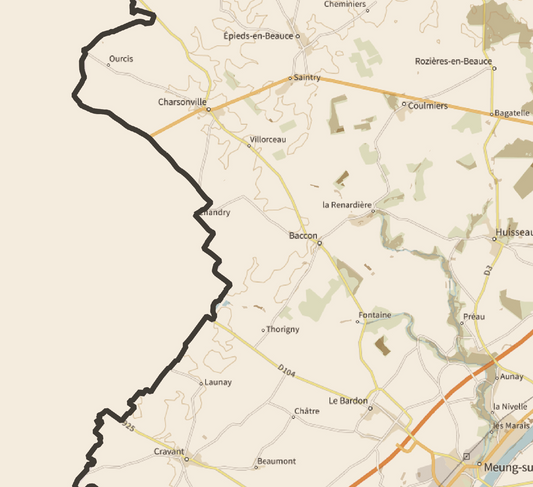 45-Loiret Carte des coins à Cèpes