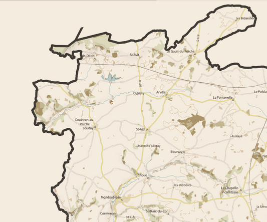 41-Loir et Cher Carte des coins à Cèpes