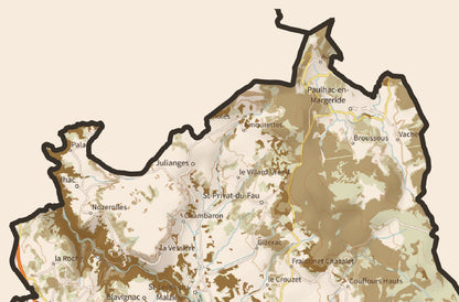 48-Lozère Carte des coins à Cèpes