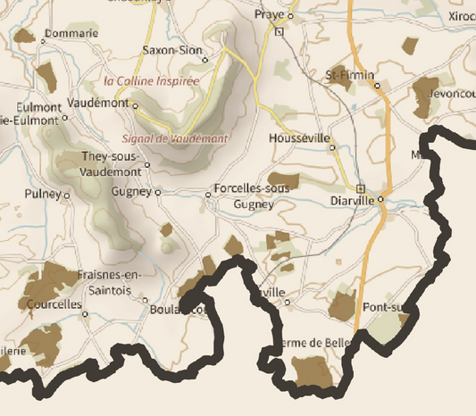54-Meurthe et Moselle Carte des coins à Cèpes