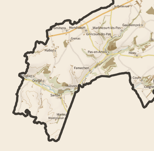 62-Pas de Calais Carte des coins à Cèpes