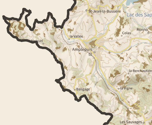 69-Rhône Carte des coins à Cèpes