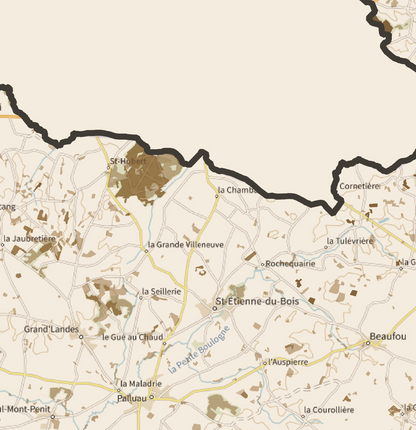 85-Vendée Carte des coins à Cèpes