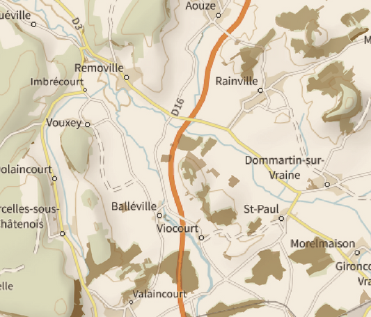 88-Vosges Carte des coins à Cèpes